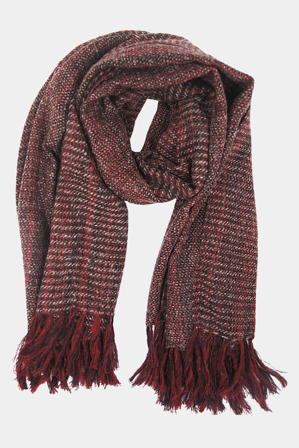 Chevron Blanket Scarf (SE-2139_Red)